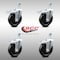 Service Caster 5 Inch SS Hard Rubber Swivel 1/2 Inch Threaded Stem Caster Set Total Lock Brake SCC-SSTSTTL20S514-HRS-121315-4 - alternate 3